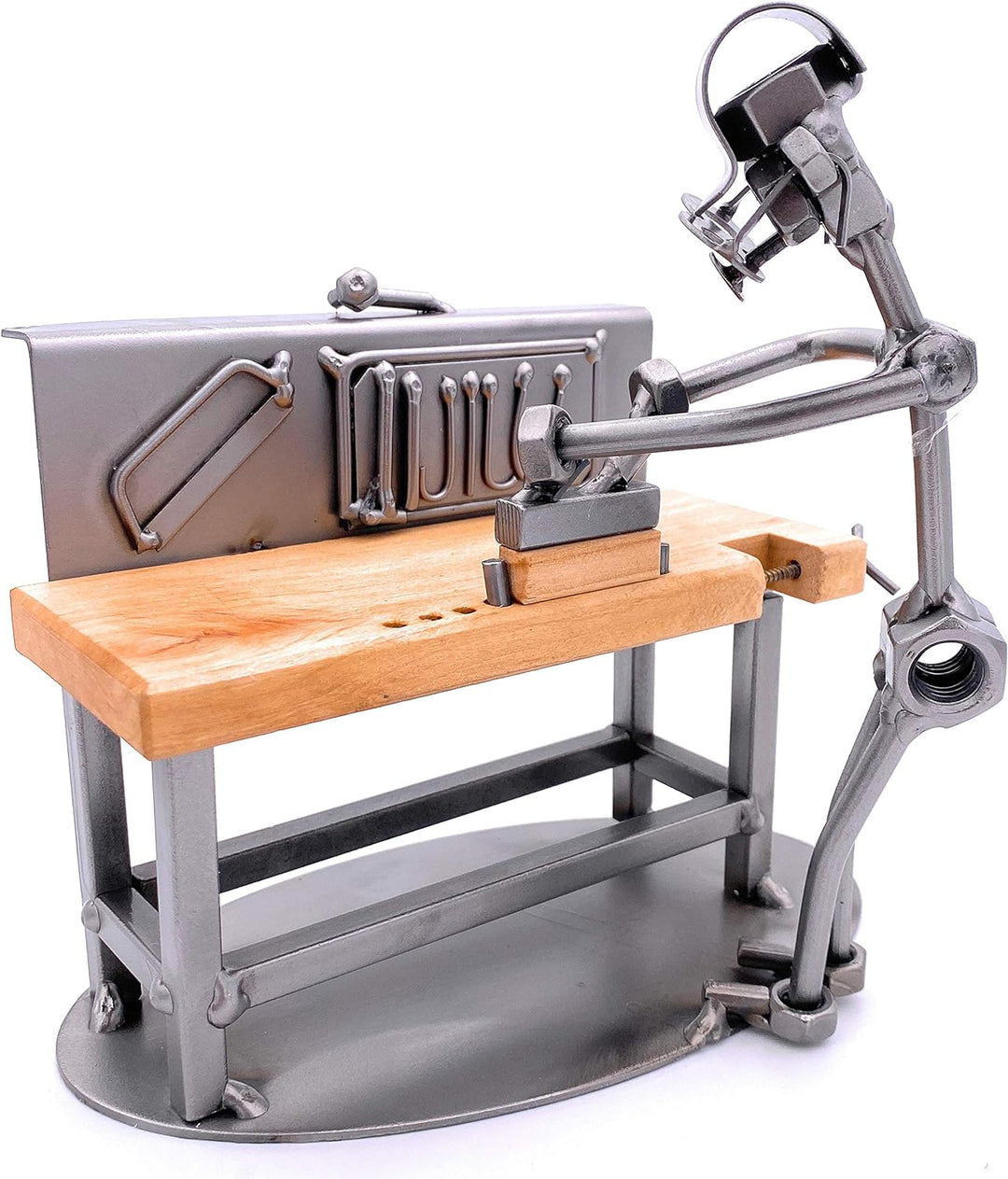 STEEMO Schraubenmännchen Tischler Handwerker Geschenk Metall-Deko 18x14x18 cm