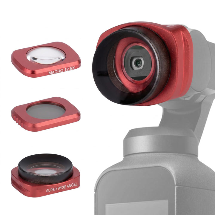3 Stück Kamera CR Weitwinkel + 12.5X Makro + CPL Objektiv Filter Kit Set für DJI OSMO Pocket Gimbal