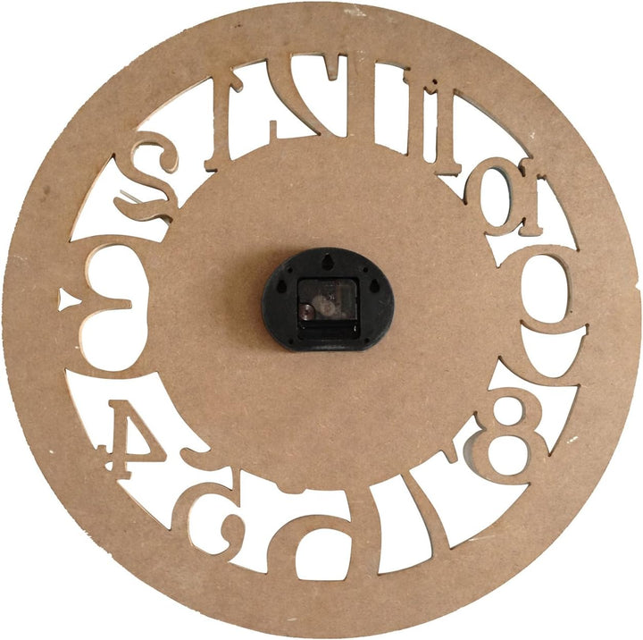 Rebecca Mobili Wohnzimmeruhr, Wanduhr, Holz MDF, Grau, modernes Design, Wohnaccessoire für Wohnberei