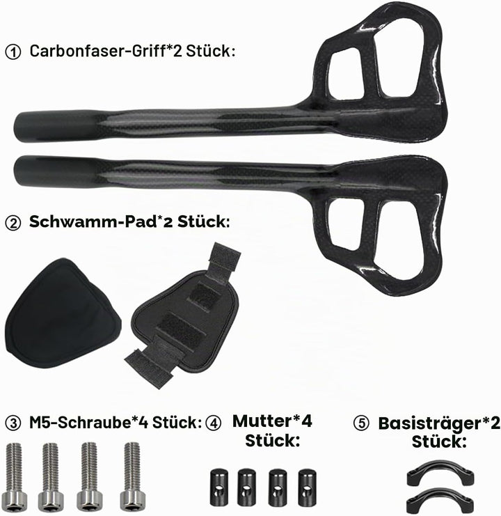 Alfa Pasca Rennrad Triathlon Lenkeraufsatz Fahrrad Triathlon Lenker Schwarz TT Bar Endet 340mm 3K Gl