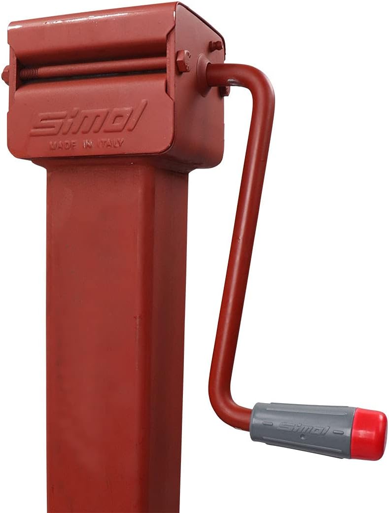 Stützfuss | mit Kurbel | 2500 kg Tragfähigkeit | Simol | rot | Stützlast | Winde | Lasten | Gewicht