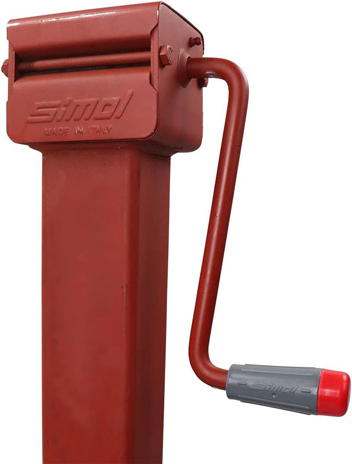 Stützfuss | mit Kurbel | 2500 kg Tragfähigkeit | Simol | rot | Stützlast | Winde | Lasten | Gewicht