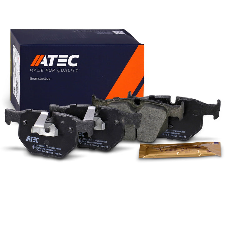 ATEC Germany Bremsbelagsatz Hinterachse, Bremsbeläge Bremsklötze hinten, 4 Stück, Kompatibel mit BMW