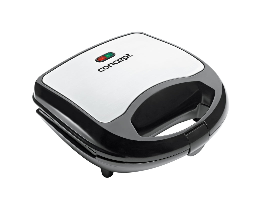 CONCEPT Hausgeräte sv3031 Sandwich-Toaster mit viereckigen Platten, 700 W, edelstahl / schwarz Squar