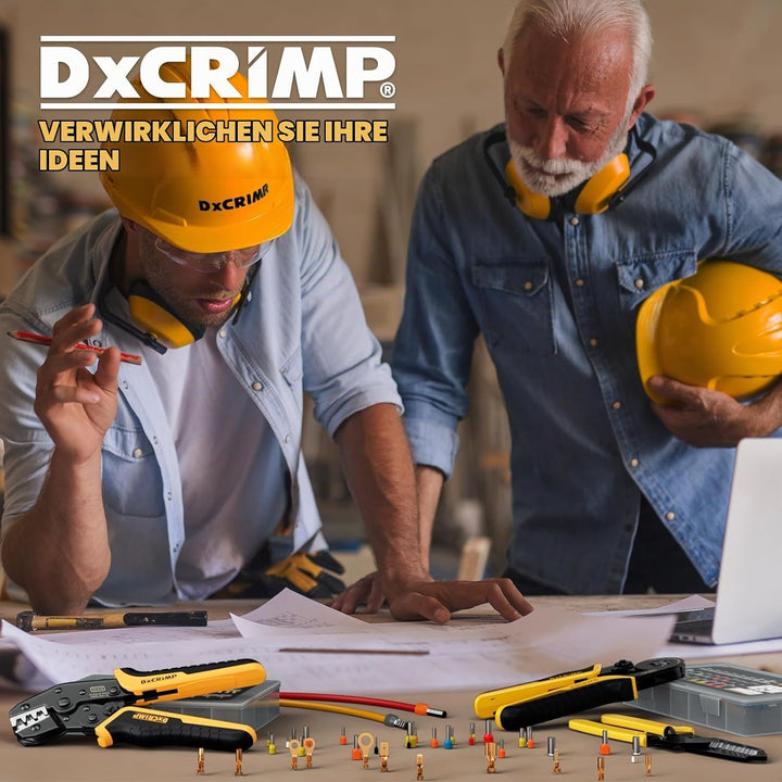 DxCRIMP Crimpzange Aderendhülsen Set für 0,25-10mm², 24 Arten isolierter, unisolierter &amp; Twin Aderen