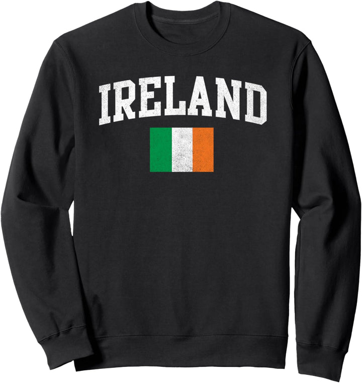 Ireland Simple Bold White Text Center Flag Sweatshirt