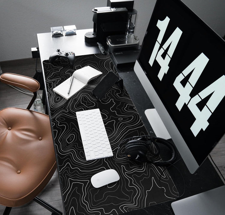 Mauspad XXL,900x400mm Gross Topographie Mousepad,Mausmatte mit Rutschfester Gummibasis,Schreibtischu