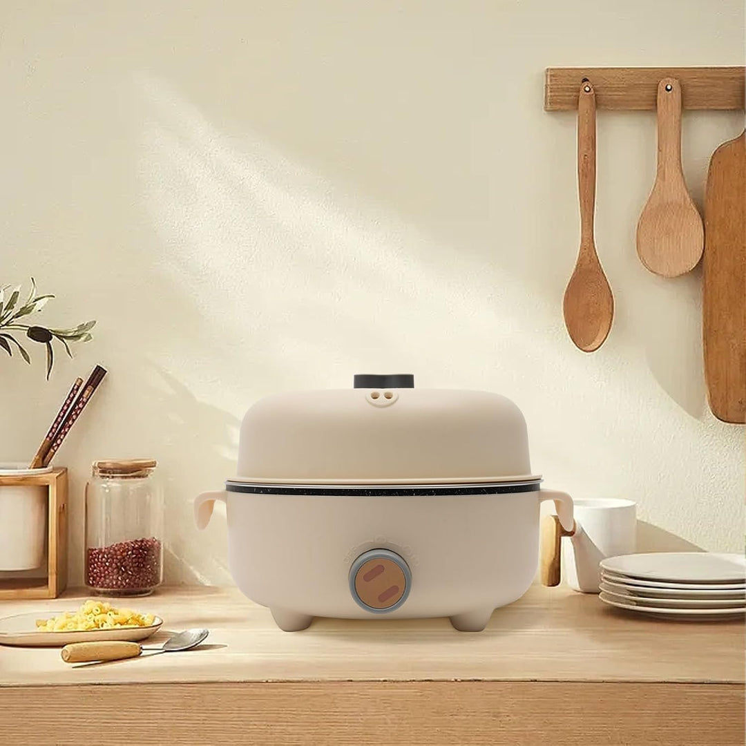 Elektrischer Hot Pot 1,5L Mini Multikocher 300W/600W Edelstahl 1–2 Personen | PP Gehäuse Antihaftbes