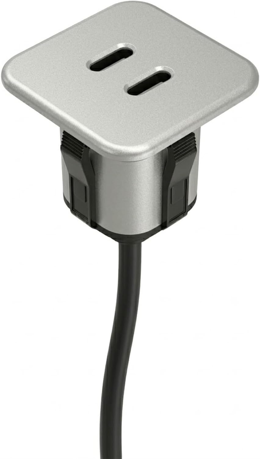 kalb | ConnectC USB-C Einbau Ladegerät 2-Fach, 20W, 25 mm Möbel Einbaumodul für Tischplatten und Arb