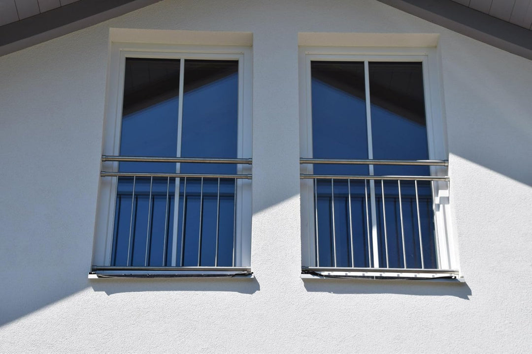 Edelstahl V2A - Französischer Balkon Franz Geländer Stabgeländer Innenbefestigung - 100x90 bis 185x9