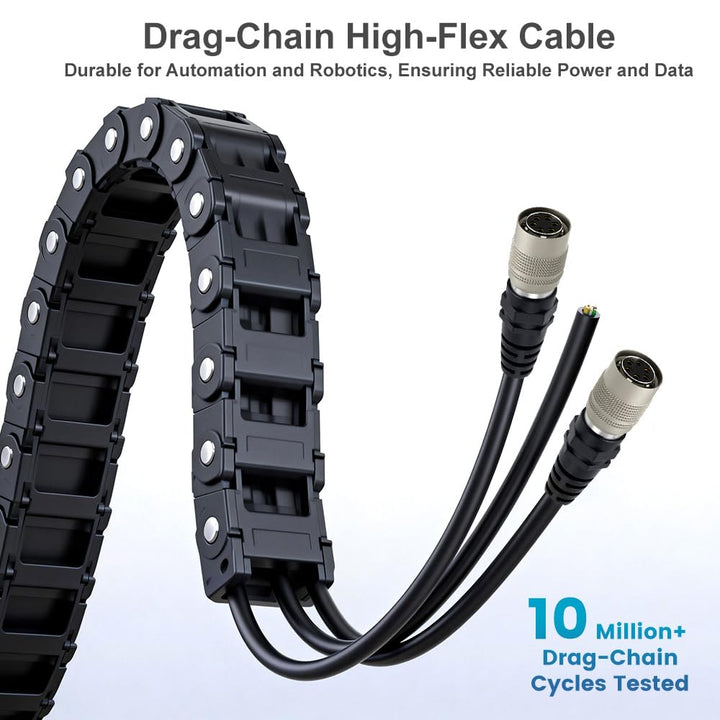 Alvin's Cable Hirose HR10A-7P-6S Kabel für Basler GIGE AVT für Sony CCD-Kamera, 5 m 5M Gerade, 5M Ge