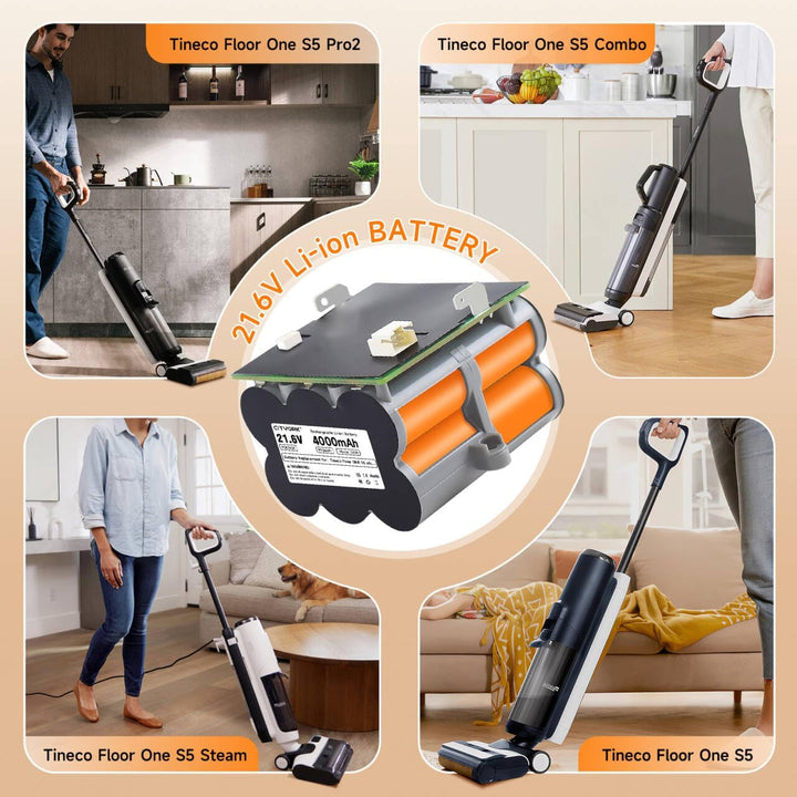 Nass-Trockensauger 21,6V Ersatzakku für Tineco iFloor 5 Breeze Complete/iFloor 5 Breeze/Tineco iFloo