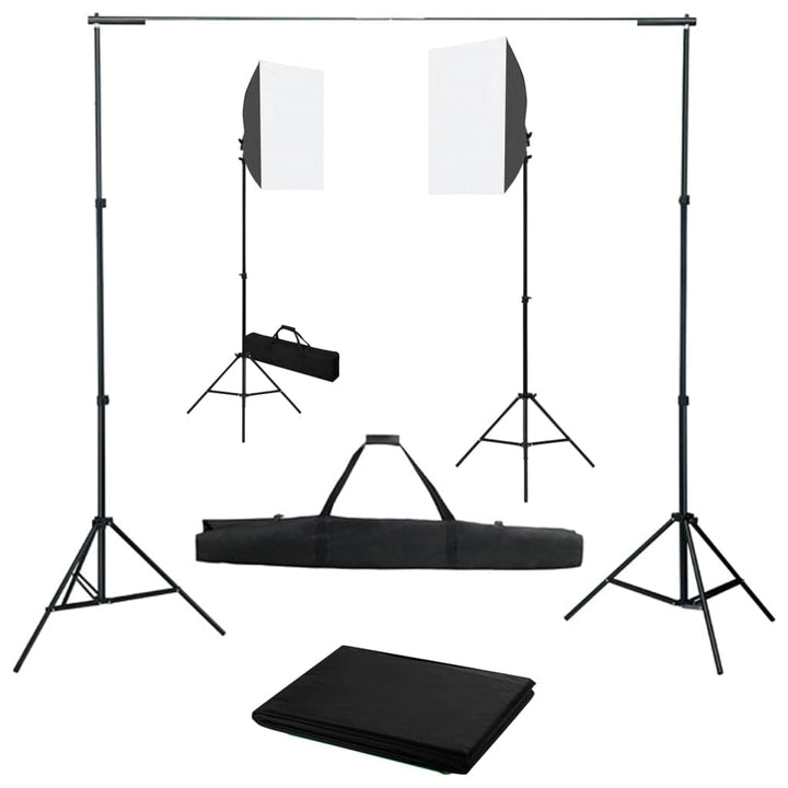 Mangloder Fotostudio-Set mit Softboxen Hintergrundsystem und Lichtstativ für Studiofotografie, Portr