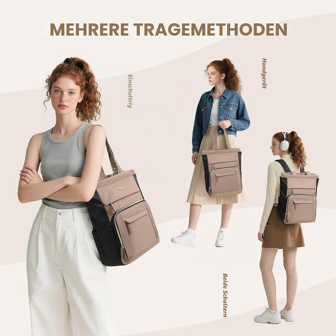 Rucksack Damen, Laptop Rucksack 16 Zoll, Tote Bag Arbeitstasche Backpack Women Gross, Rucksäcke Eleg