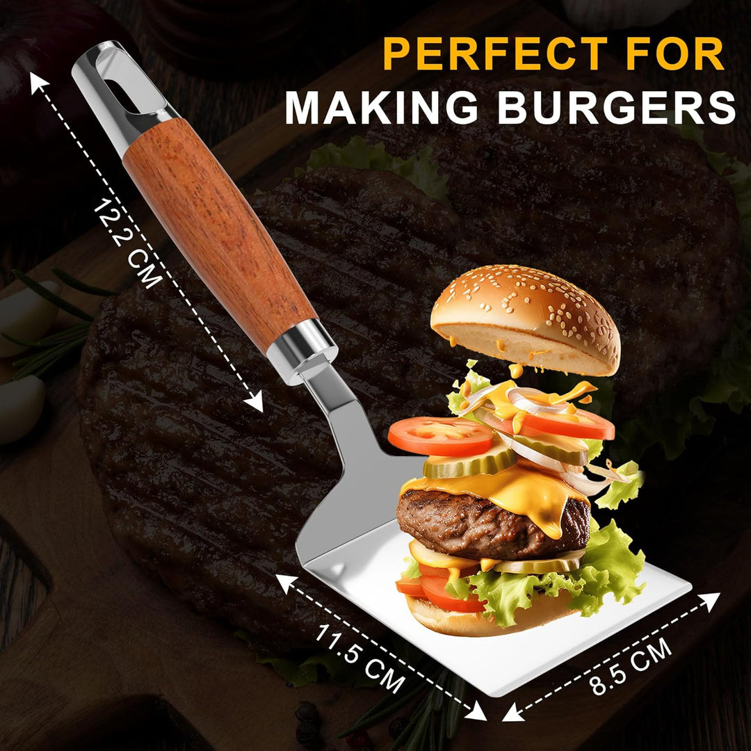 Gimars Grillspachtel Set 4 Stück Plancha Spachtel Plancha Zubehör mit Gross Grillwender Pizza Spacht