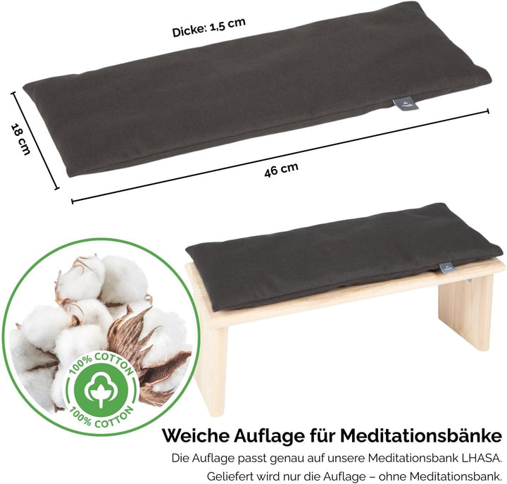 Bodhi Meditationsbank Auflage | Sitzauflage aus Baumwolle | Bequeme & Weiche Polsterung | Sitzunterl