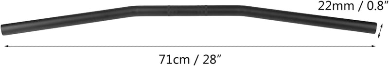 Motorradlenker Eisen 7 / 8Inch 22MM Drag Bar Lenker Schwarz Silber(schwarz) Silber,Schwarz, Silber,S