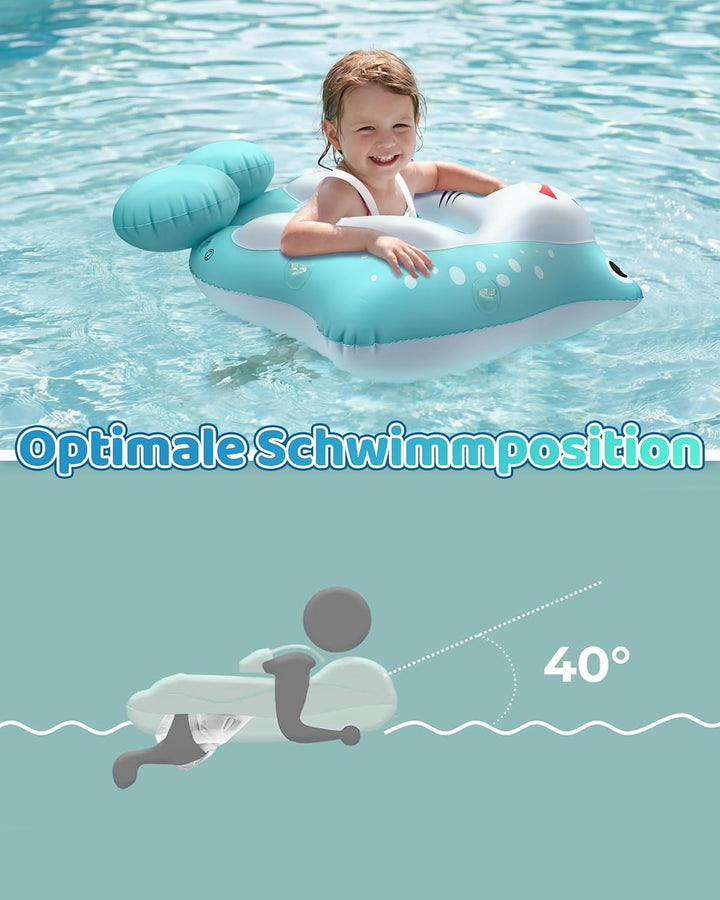 Schwimmring Baby mit Sonnendach Abnehmbarem Sonnendach Schwimmsitz Kleinkinder Schwimmhilfe für Klei
