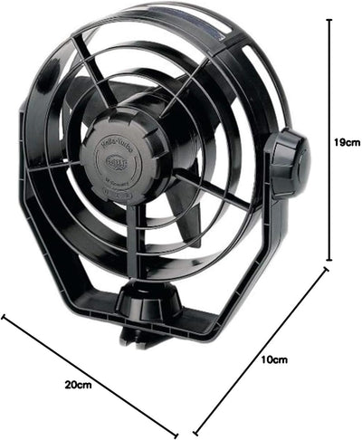 HELLA 8EV 003 361-001 Ventilator - Turbo - 12V - 6.5W - schwarz - Kabel: 1400mm Hella Verpackung 12V