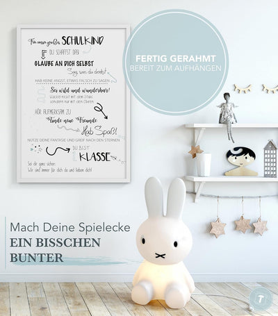 Papierschmiede® Kinderposter in A3 gerahmt im weissen Holzrahmen, Wanddeko für Kinderzimmer, Babyzim