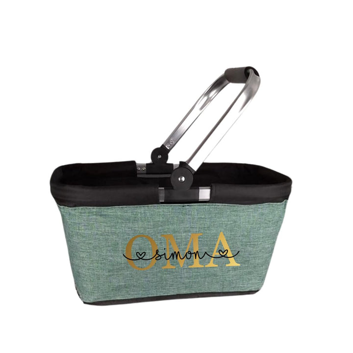 Einkaufskorb Oma personalisiert, Personalisiertes Geschenk Einkaufstasche mit Name, Tragekorb mit Al
