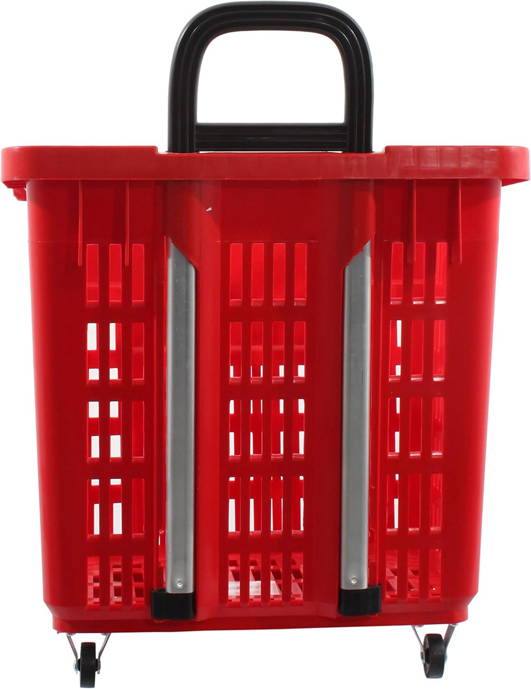 Einkaufstrolley 55 Liter rot mit Rollen ABS-Kunststoff Einkaufskorb fahrbar bunt