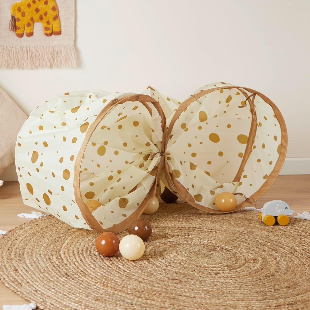 Bieco XXL Krabbeltunnel Dots ab 1 Jahr | 180 x 46 cm | Spieltunnel Kind und Baby | Farbenfroh | Tunn