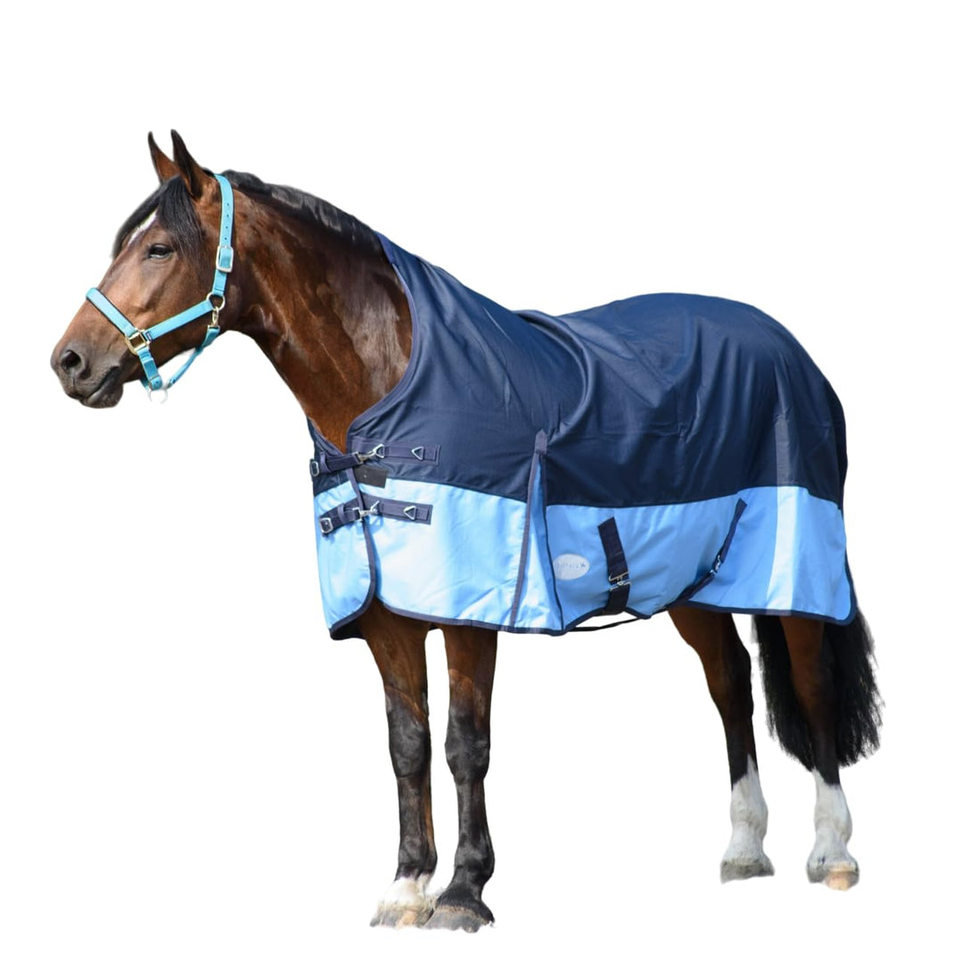 Pferdedecke 1200D High Neck Polarfleece Weidedecke Winterdecke Regendecke Turnout : Fleece Grey/Brow