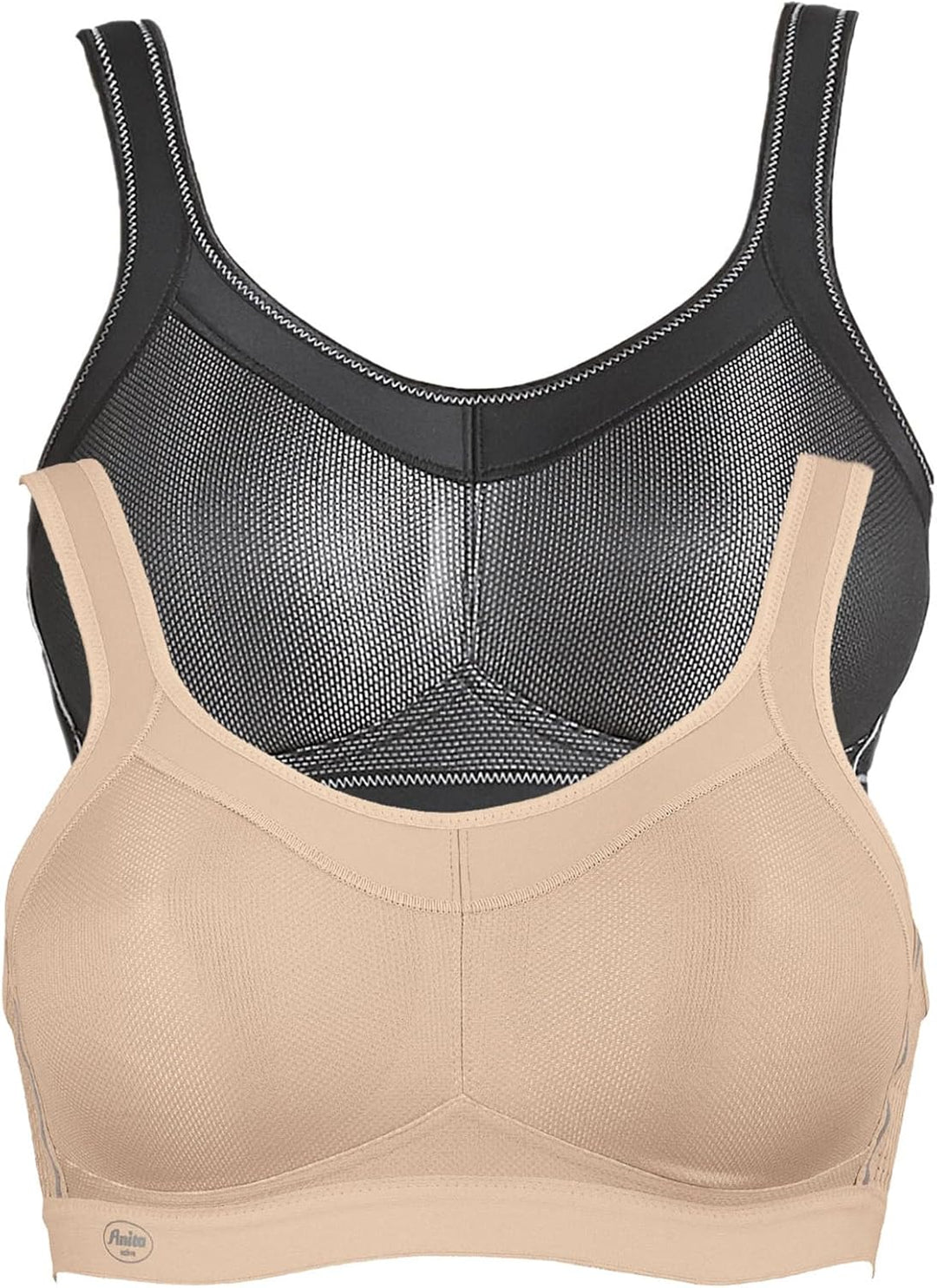 Anita 2er Sparpack Sport BH Momentum 5529 Gr. 65-105 A-H 65B Desert/Schwarz, 65B Desert/Schwarz
