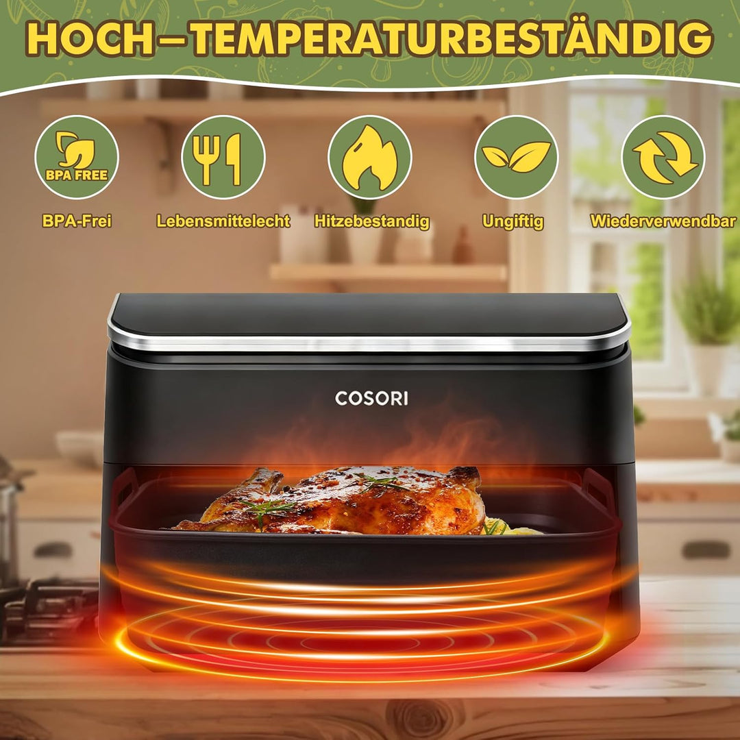 Heissluftfritteuse Zubehör für Cosori Dual Blaze 10L & Ninja AF500EU Foodi Flexdrawer 10,4L, BPA-fre
