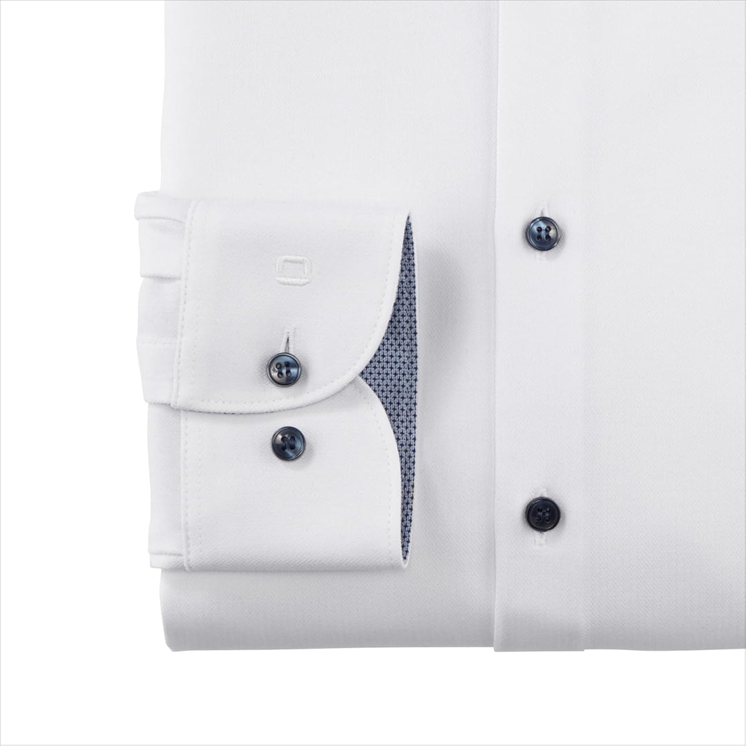 OLYMP Herren Businesshemd Langarm Level Five 24/Seven,Body fit,Modern Kent 37 Weiss 00, 38
