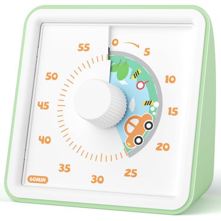 LIORQUE Visueller Timer für Kinder, 60 Minuten visueller Countdown-Timer für Klassenzimmer, Kochen u
