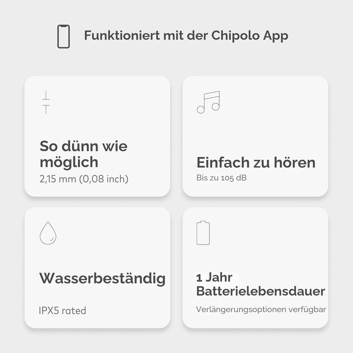 Chipolo Card - 1 Pack - Brieftaschenfinder, Bluetooth Tracker für Brieftasche, Kostenlose Premium-Fu