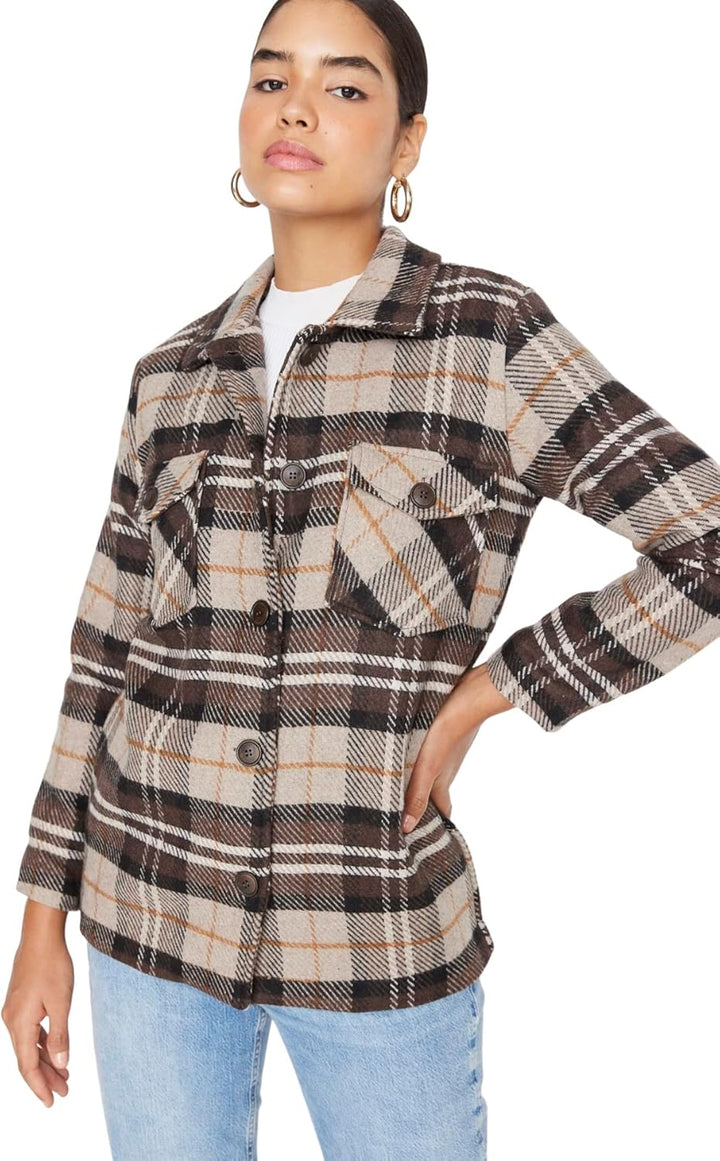 TRENDYOL Classic Coat - Black - Regular 34 Brown, 34 Brown