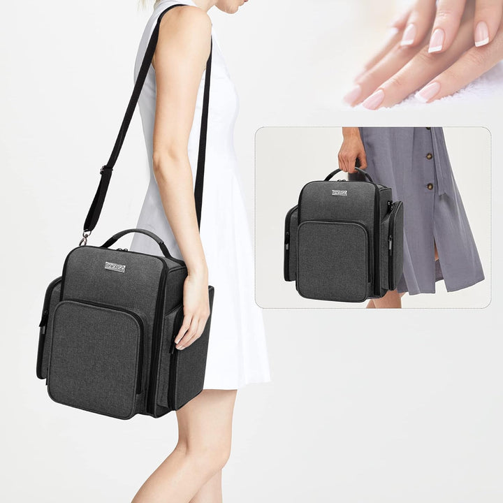 BAFASO Nagellack Aufbewahrung Tasche, Nagellack Organizer für 72 Flaschen(bis zu 15 ML), Gross Nagel