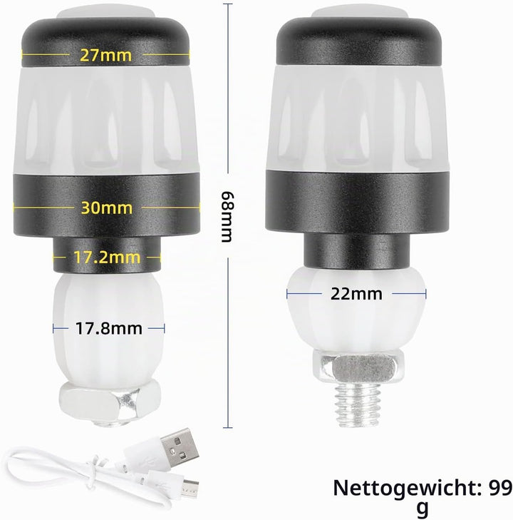 LED-Lenkerblinker Elektroroller für Xiaomi/Segway Ninebot, Wiederaufladbar, Wasserdicht, Universelle