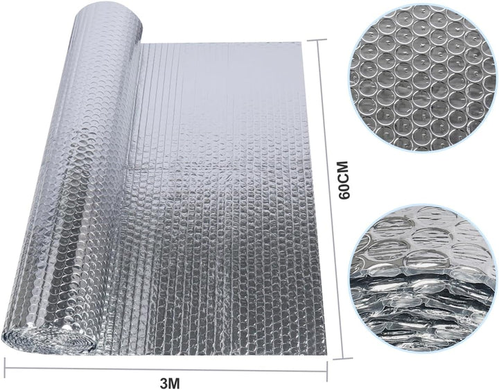 Doppelseitige Aluminiumfolie Isolierung 60 cm X 3 m,3mm Dicke Isolierfolie Dämmfolie Reflexionsfolie