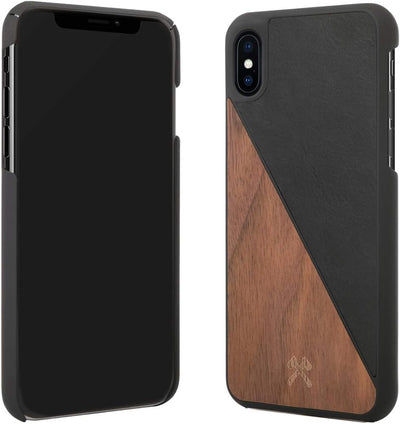 Woodcessories - Hülle kompatibel mit iPhone XS Max aus Echtholz - EcoSplit Case (Walnuss/Schwarz) Wa