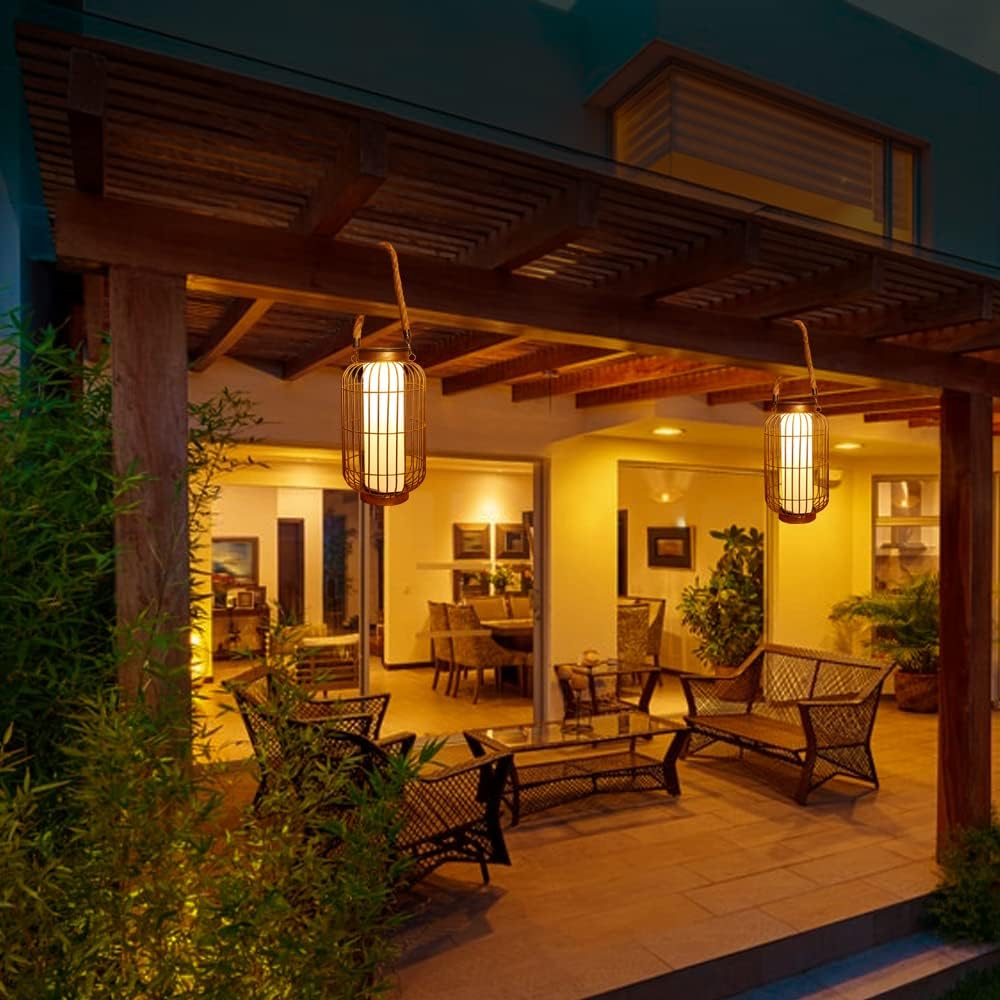 pearlstar Gross Solar Laternen für aussen Metall Hänge leuchten Dekorative Solar Tischlampe Wasserdi