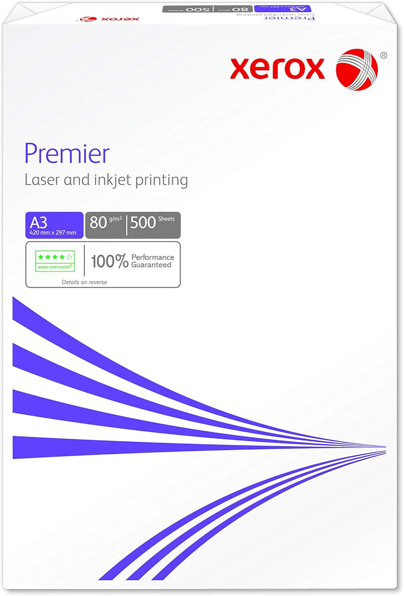 Xerox 003R91721 Premier Kopierpapier, Druckerpapier, Universalpapier DIN A3 80 gr./m² 2.500 Blatt Ka