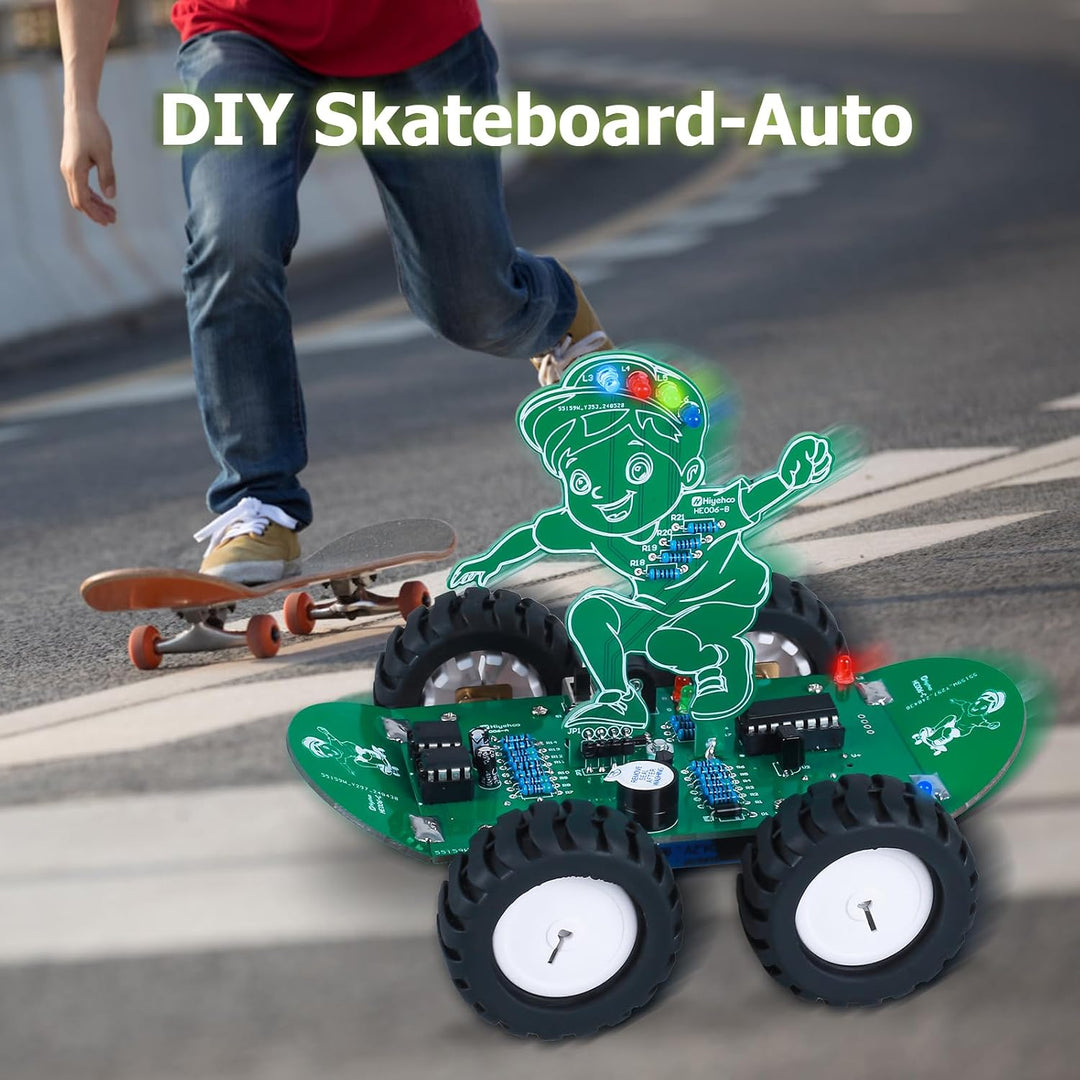 RC-Auto Elektronik Bausatz, 360° rotierendes Ferngesteuertes Auto Lötset STEM Löten Lernen DIY Lötpr
