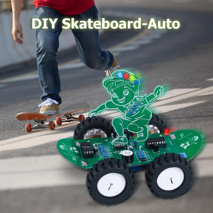 RC-Auto Elektronik Bausatz, 360° rotierendes Ferngesteuertes Auto Lötset STEM Löten Lernen DIY Lötpr
