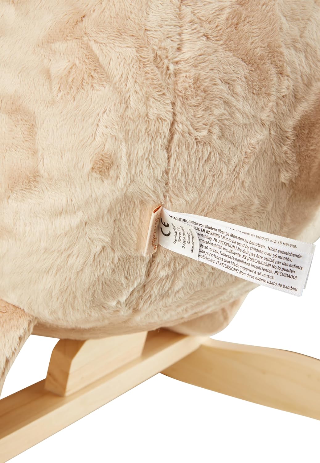 Sterntaler Schaukeltier Hase Hanni - Schaukelpferd aus Flausch &amp; Holz - weiche Sitzfläche - Spielzeu