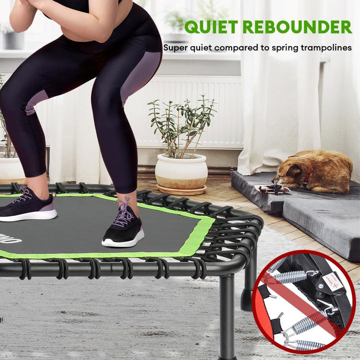 ONETWOFIT 114cm Trampolin Outdoor,Rückprall Trampolin für Erwachsene, Leises Mini Trampolin für das