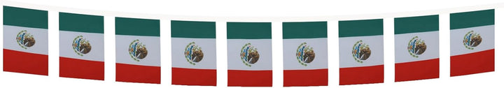 AZ FLAG FAHNENKETTE MEXIKO 12 Meter mit 20 flaggen 45x30cm- MEXIKANISCHE Girlande Flaggenkette 30 x