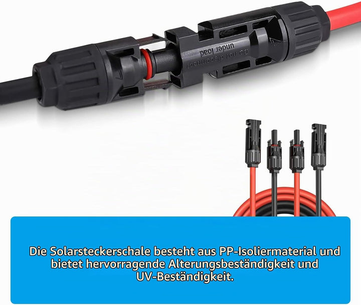 XTVTX Solarkabel 6mm²,Solarkabel Verlängerungskabel 10m,Verlängerung,Photovoltaik kabel,pv kabel 6mm