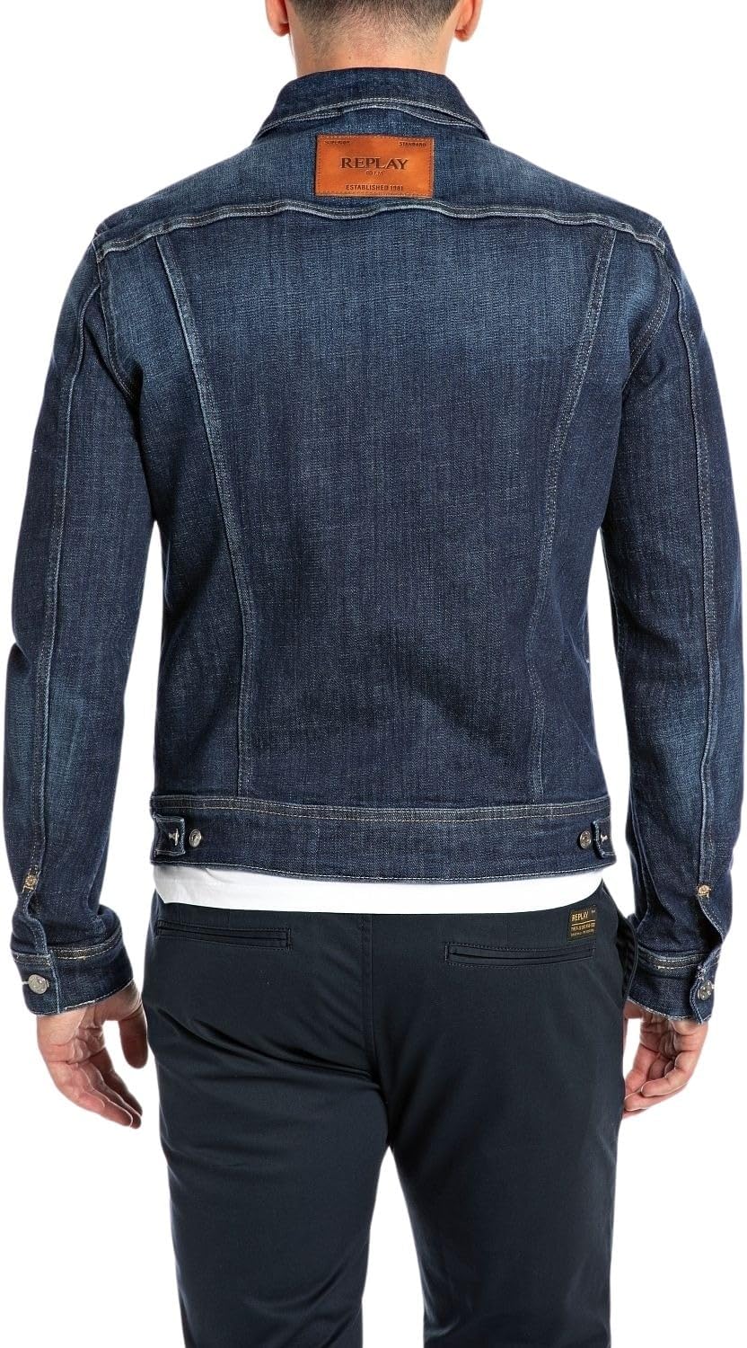Replay Herren Jeansjacke mit Brusttaschen L 007 DARK BLUE, L 007 DARK BLUE