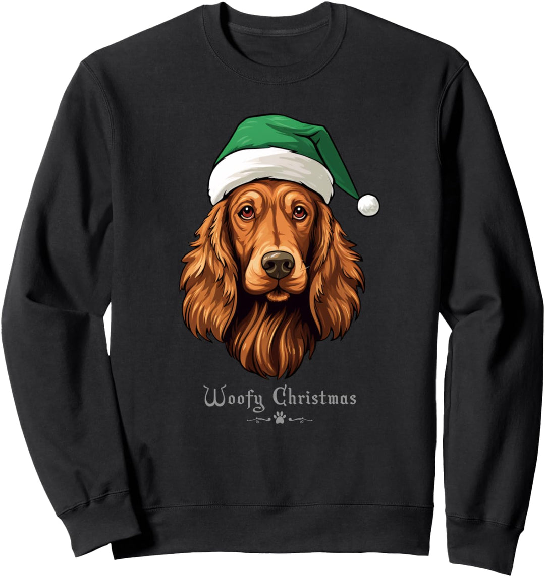 Irish Setter Hund, lustig, Woofy Weihnachten, einfaches Design Sweatshirt