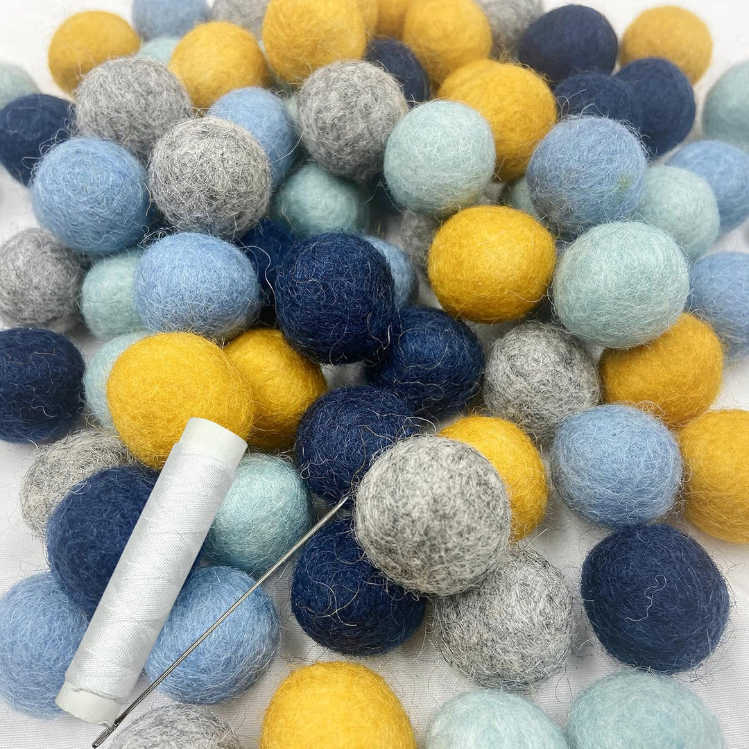 Yulitigy Filz Pom Pom Balls 2cm 80pc Blau Wollball Bunting Home Dekor DIY Custom Filz Ball Party Gir