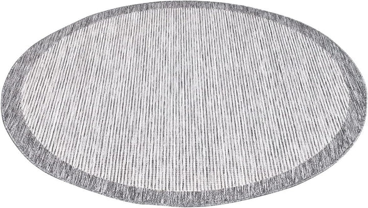 carpet city Outdoor-Teppich Wetterfest Balkon Terrassen - Grau in 160x160 cm Rund - Deko Teppiche Au